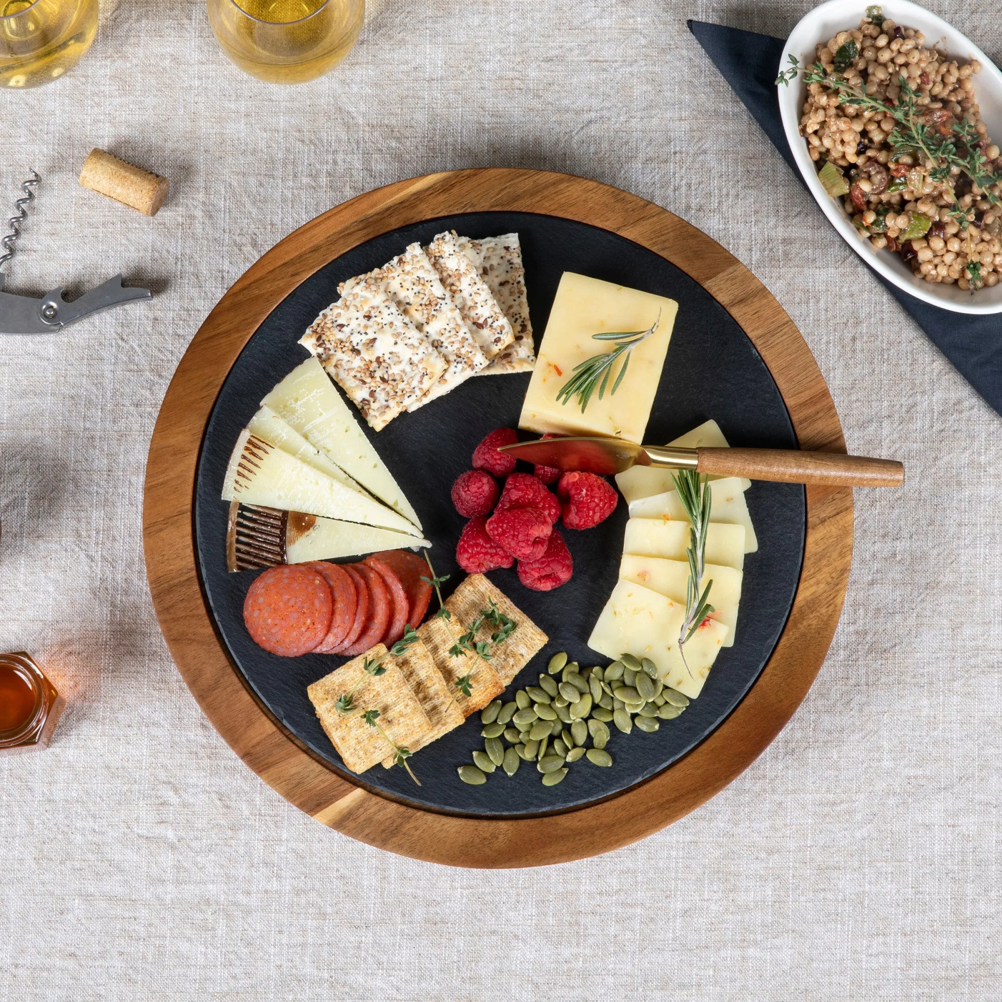 Arizona Diamondbacks - Insignia Acacia and Slate Serving Board with Cheese Tools
