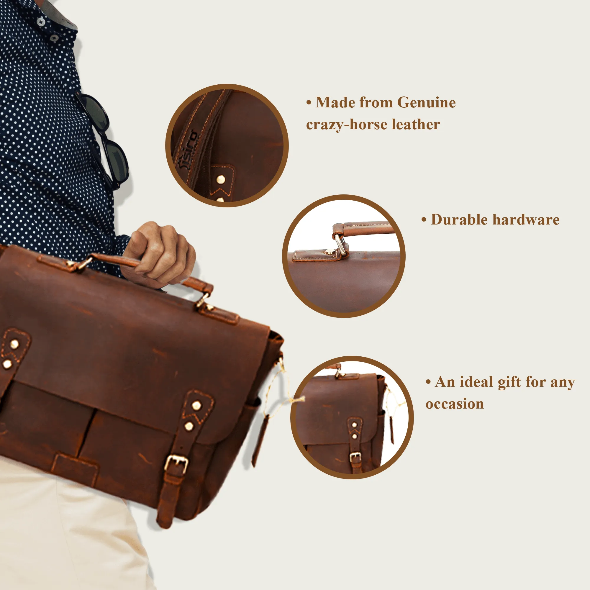 Ashton Leather Briefcase Bag