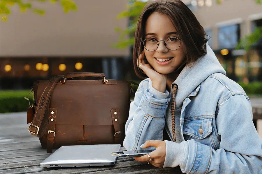 Ashton Leather Briefcase Bag
