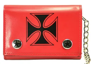 AssortedTrifold Wallet With Iron Cross Print