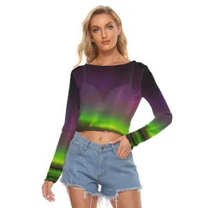 Aurora Borealis All-Over Print Women's Mesh Long Sleeves T-shirt