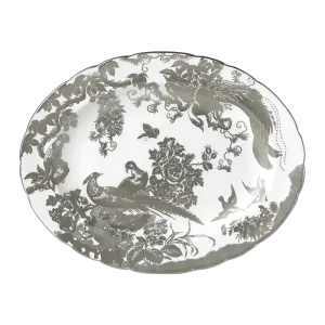 Aves Palladium - Oval Dish Large 41cm (Royal Crown Derby)
