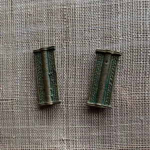 Beautiful Pair of Antique Baule Brass Beads