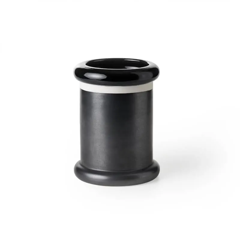 bitossi ettore sottsass black cylinder vase H28cm