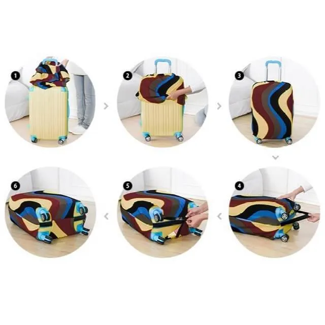 Blue Nautical Wheel | Standard Design | Luggage Suitcase Protective Cover