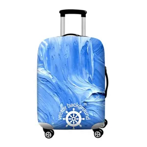 Blue Nautical Wheel | Standard Design | Luggage Suitcase Protective Cover