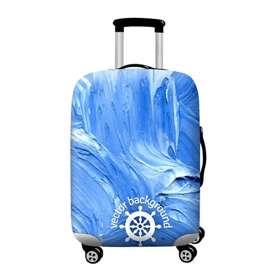 Blue Nautical Wheel | Standard Design | Luggage Suitcase Protective Cover