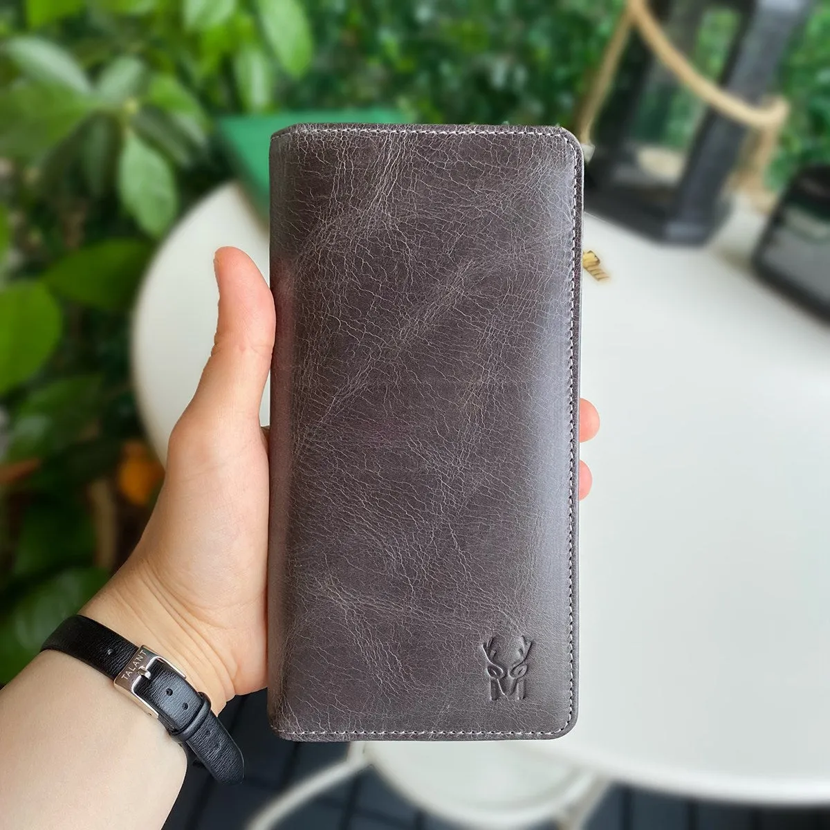 Boston - Genuine Leather Wallet with Phone Socket and Kangaroo