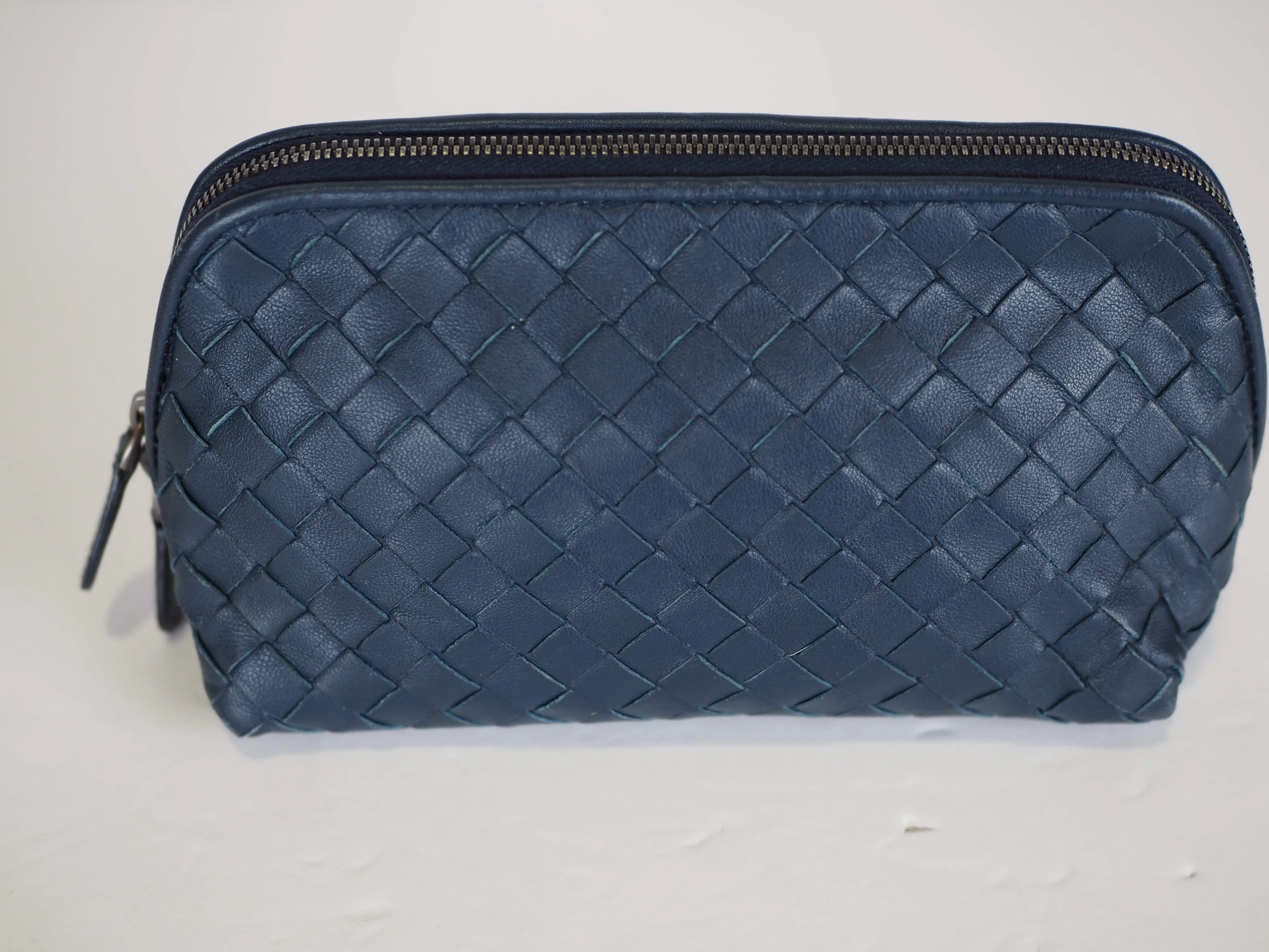 Bottega Intrecciato Cosmetic Pouch Navy