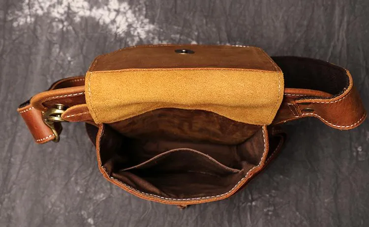 Brown MENS LEATHER FANNY PACK FOR MEN Coffee Drop Leg Bag BUMBAG WAIST BAGS