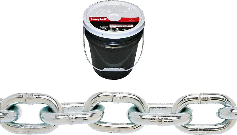 Campbell 014-0323 Proof Coil Chain, 3/16 in, 250 ft L, 30 Grade, Steel, Zinc :PAIL: QUANTITY: 1
