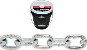Campbell 014-0423 Proof Coil Chain, 1/4 in, 141 ft L, 30 Grade, Steel, Zinc :PAIL: QUANTITY: 1