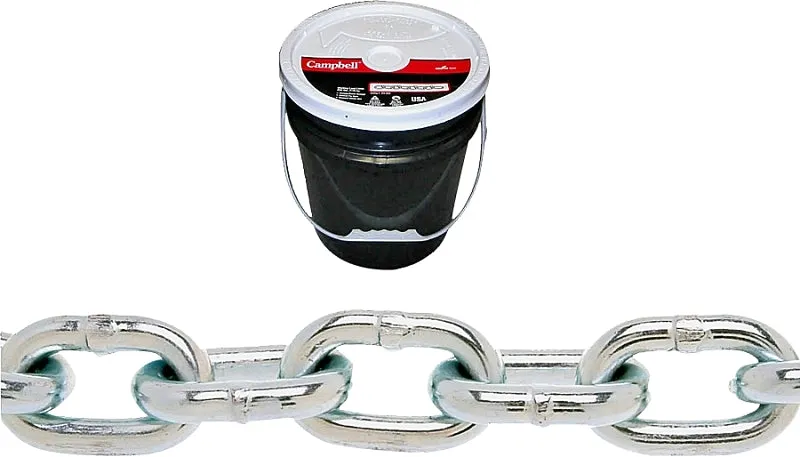 Campbell 014-0423 Proof Coil Chain, 1/4 in, 141 ft L, 30 Grade, Steel, Zinc :PAIL: QUANTITY: 1