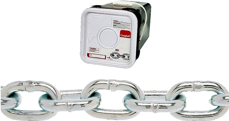 Campbell 014-3326 Proof Coil Chain, 3/16 in, 150 ft L, 30 Grade, Steel, Zinc :PAIL: QUANTITY: 1