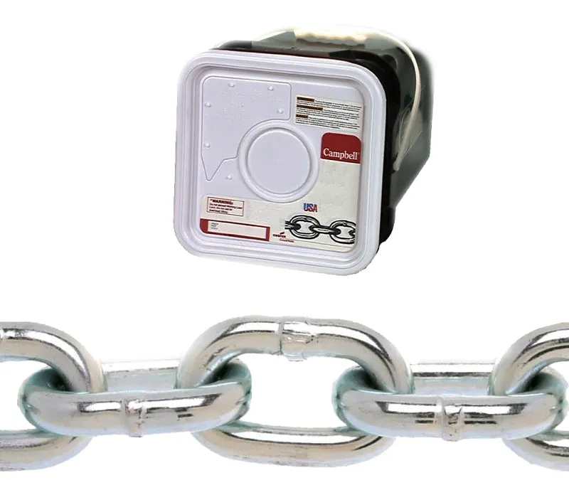 Campbell 014-3536 Proof Coil Chain, 5/16 in, 75 ft L, 30 Grade, Steel, Galvanized :PAIL: QUANTITY: 1