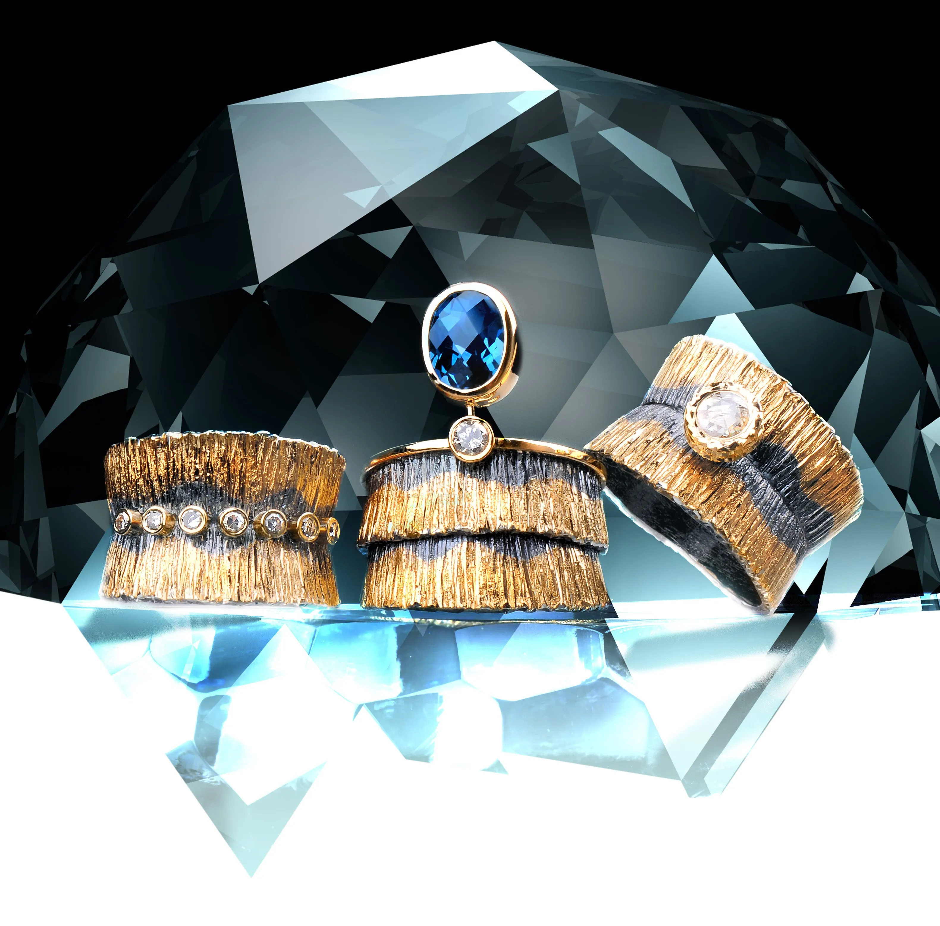 Canyon London Blue Topaz and Diamond Ring by Margisa