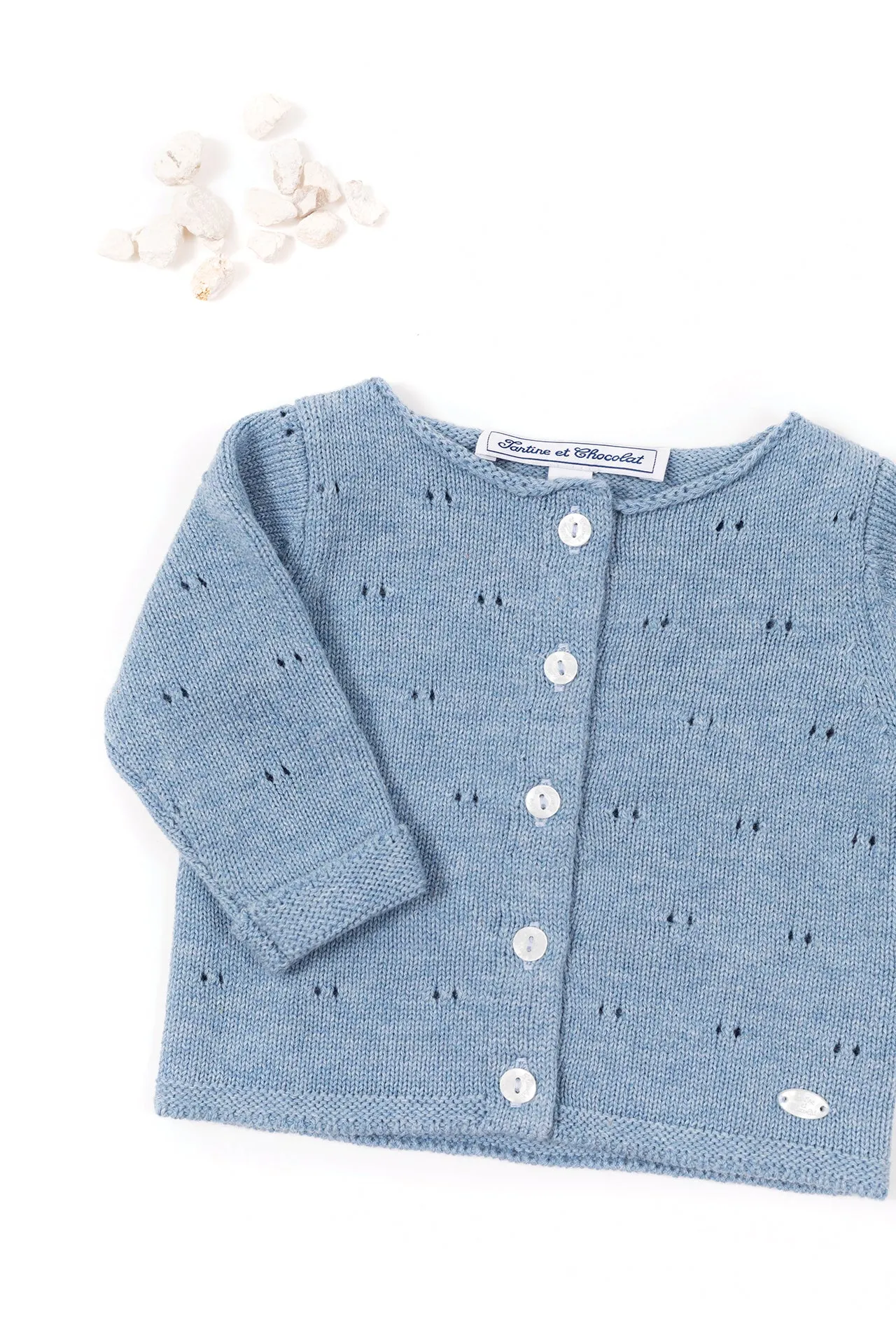 Cardigan - Cloud Blue Knitwear Openwork