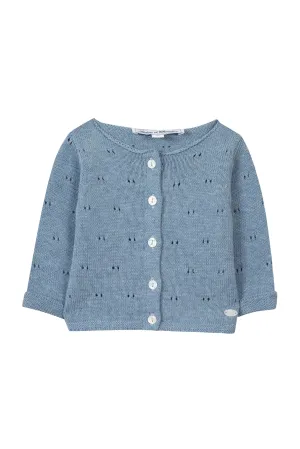 Cardigan - Cloud Blue Knitwear Openwork