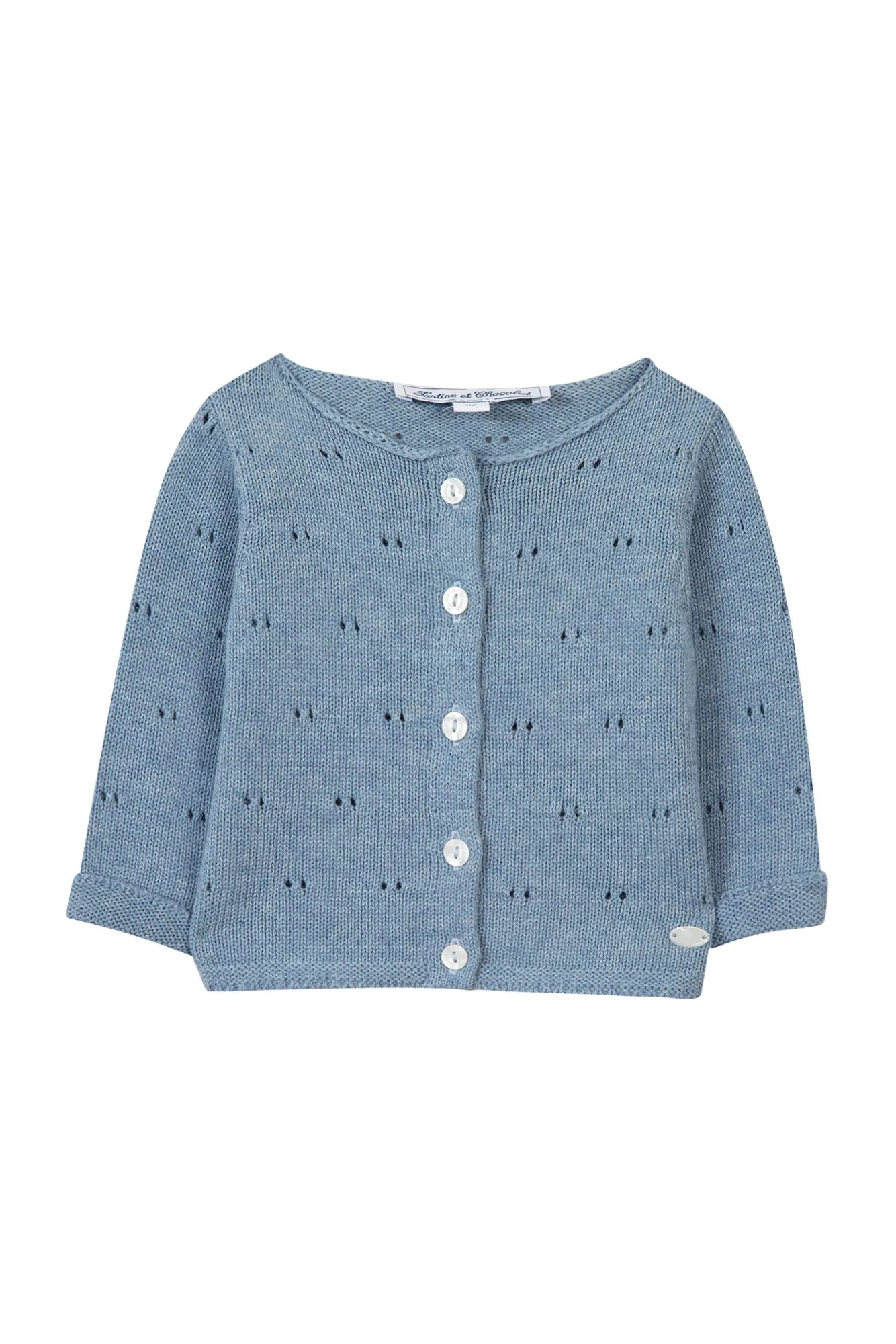 Cardigan - Cloud Blue Knitwear Openwork