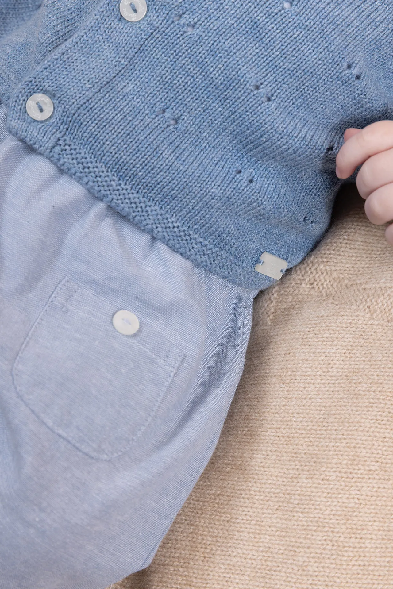 Cardigan - Cloud Blue Knitwear Openwork