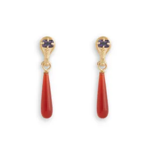 Carnelian Orangutan Imprint Earrings