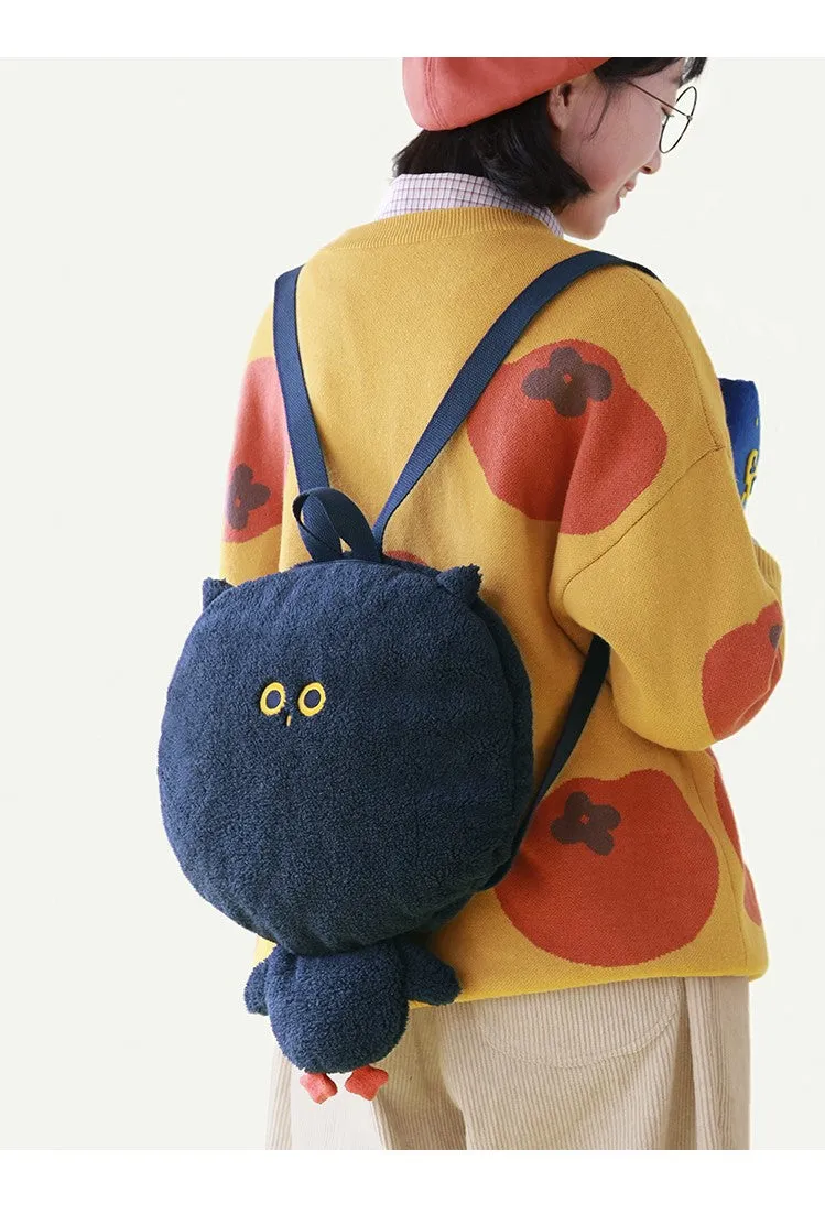Casual Cute Owl Shaped Plush Backpack