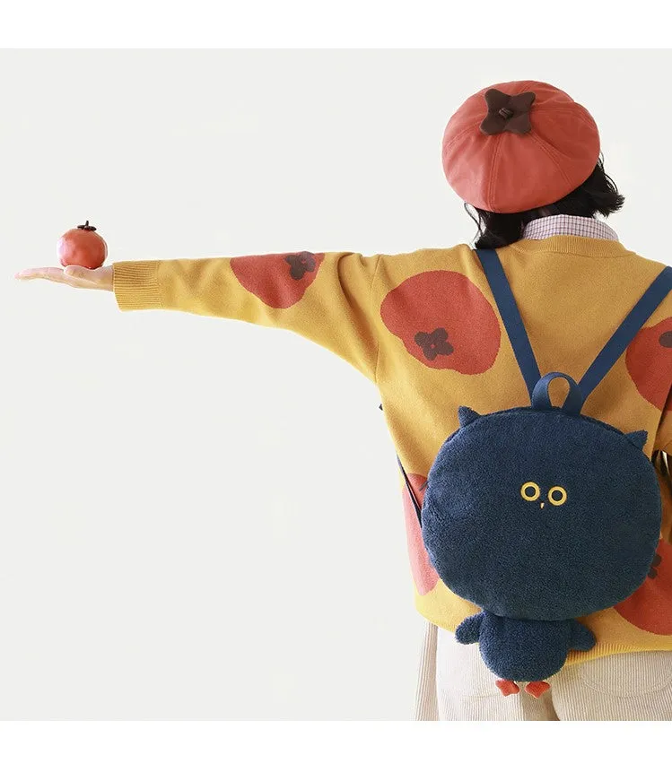 Casual Cute Owl Shaped Plush Backpack