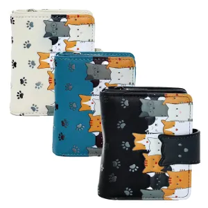 Cat Crowd Zipper Wallet Small by Shagwear