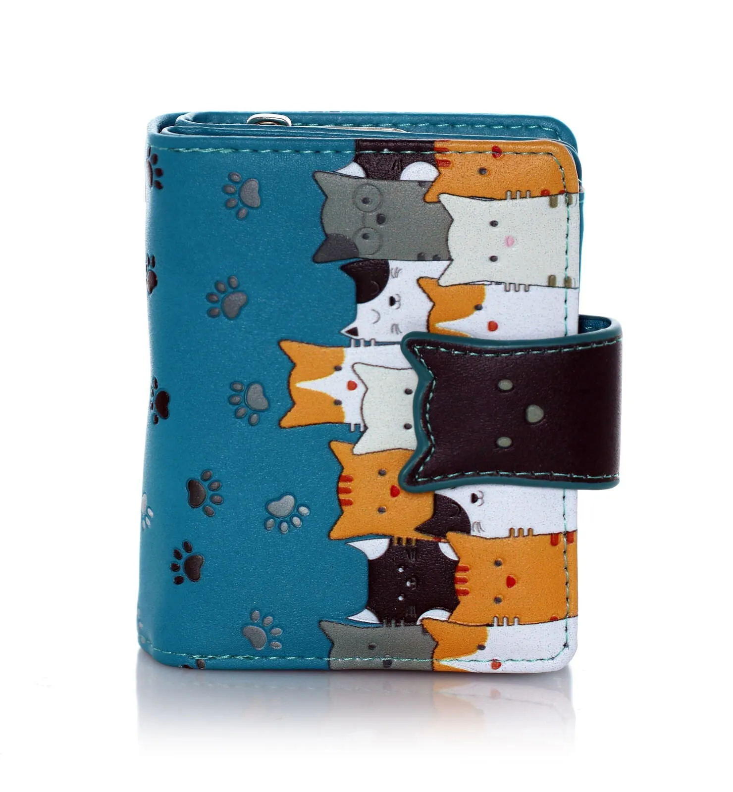 Cat Crowd Zipper Wallet Small by Shagwear