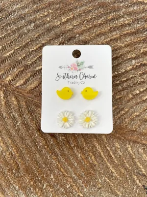 Chic & Flower Stud Set
