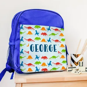Children's Personalised Dinosaur Pattern Backpack