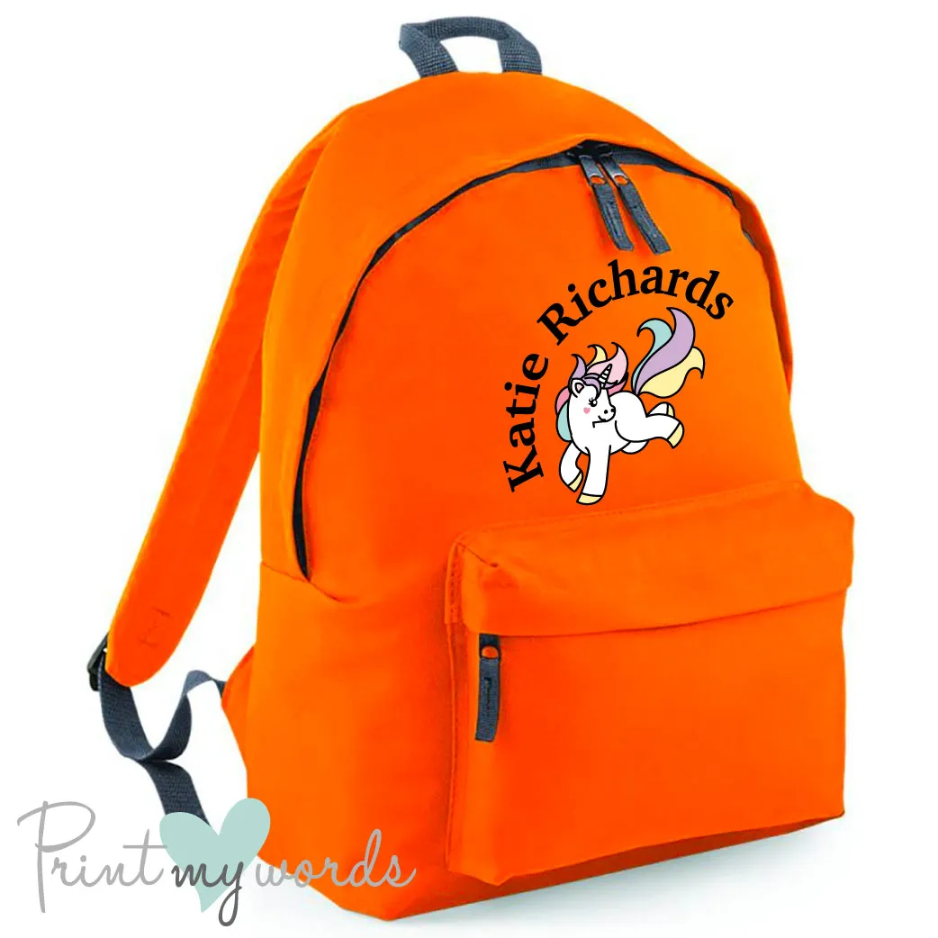 Children's Personalised Unicorn School Rucksack Backpack