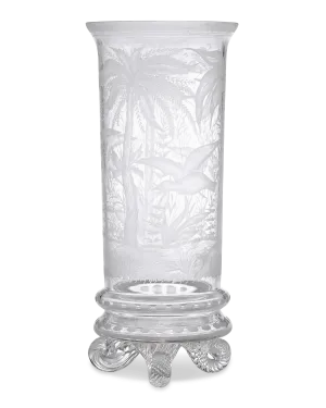 Chinoiserie Engraved Glass Vase by Stevens & Williams