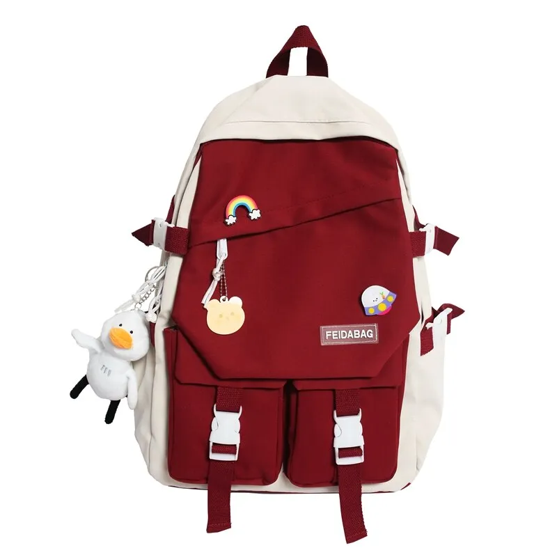Christmas Gift Couples Waterproof Cute Backpack male Female Harajuku School Bag College Lady Kawaii Backpacks Fashion Book Girl Bags Student