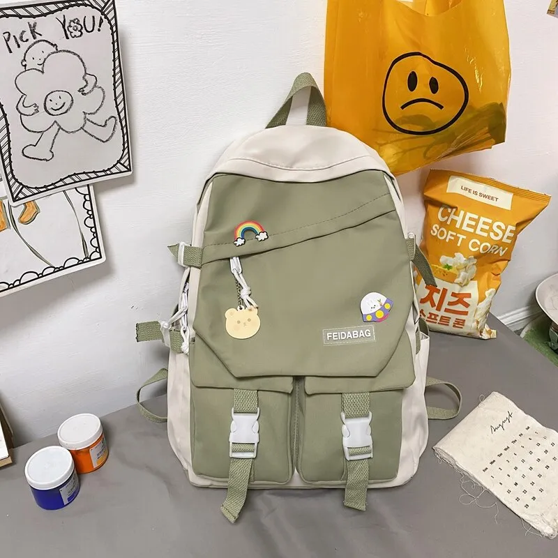 Christmas Gift Couples Waterproof Cute Backpack male Female Harajuku School Bag College Lady Kawaii Backpacks Fashion Book Girl Bags Student