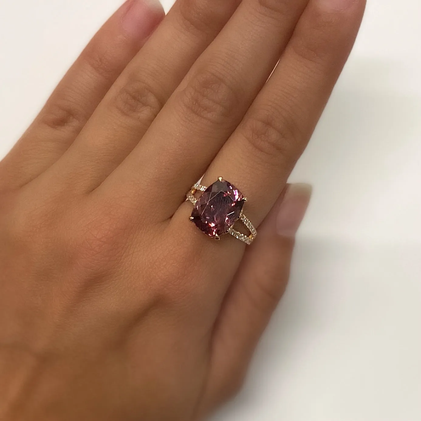Cinnamon Zircon and Diamond Ring by Yael in 18k Rose Gold