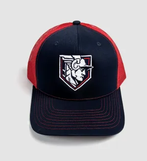 Cleveland Baseball Statue Mesh Snap Back Red/Navy
