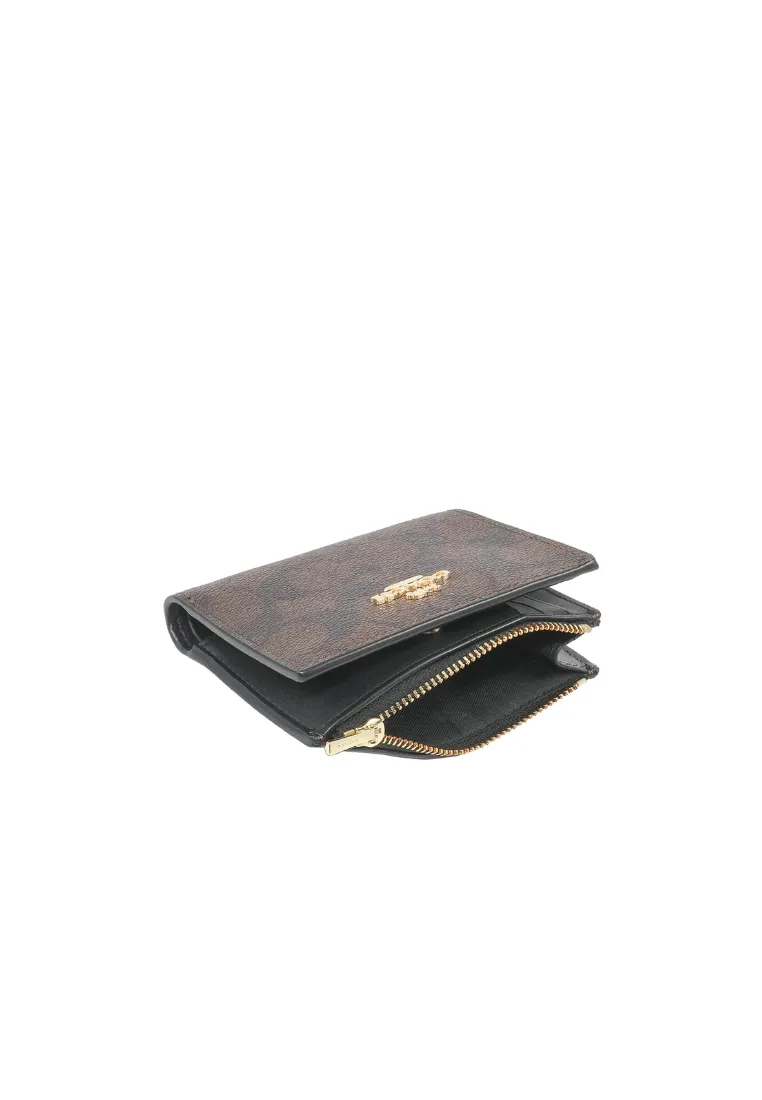 Coach Bifold Wallet Signature Canvas In Brown Black CM852