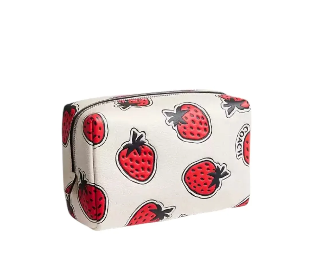 Coach Essential Cosmetic Pouch With Strawberry Print