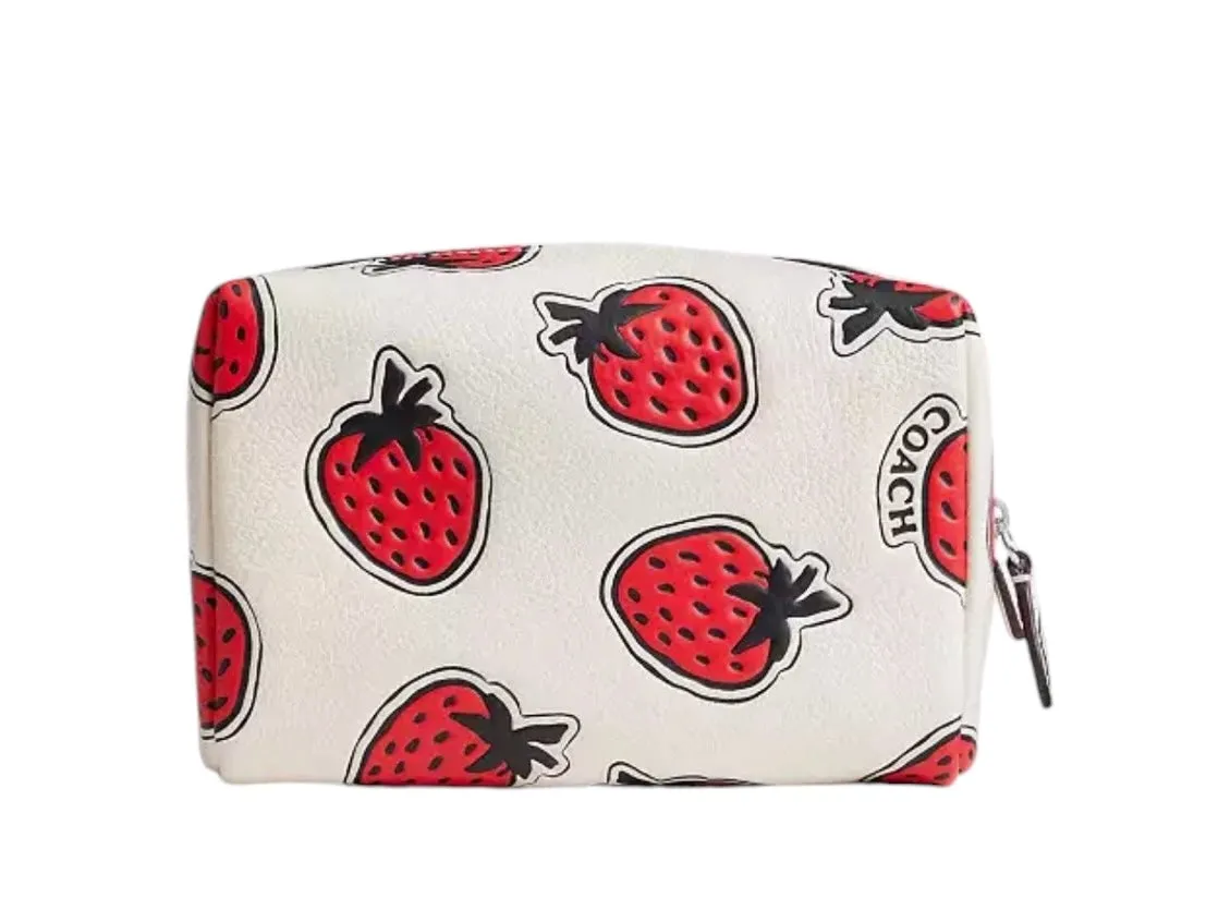 Coach Essential Cosmetic Pouch With Strawberry Print