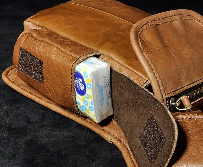 Cool Biker Mens Leather Drop Leg Bag Waist Bag Side Bag Belt Pouch Shoulder Bag for Men