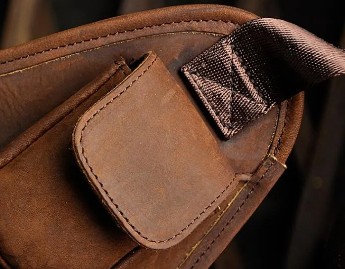 Cool Biker Mens Leather Drop Leg Bag Waist Bag Side Bag Belt Pouch Shoulder Bag for Men