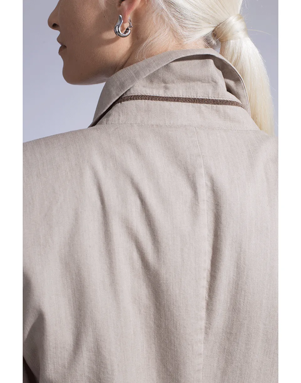 Cotton Horn Button Gab Jacket