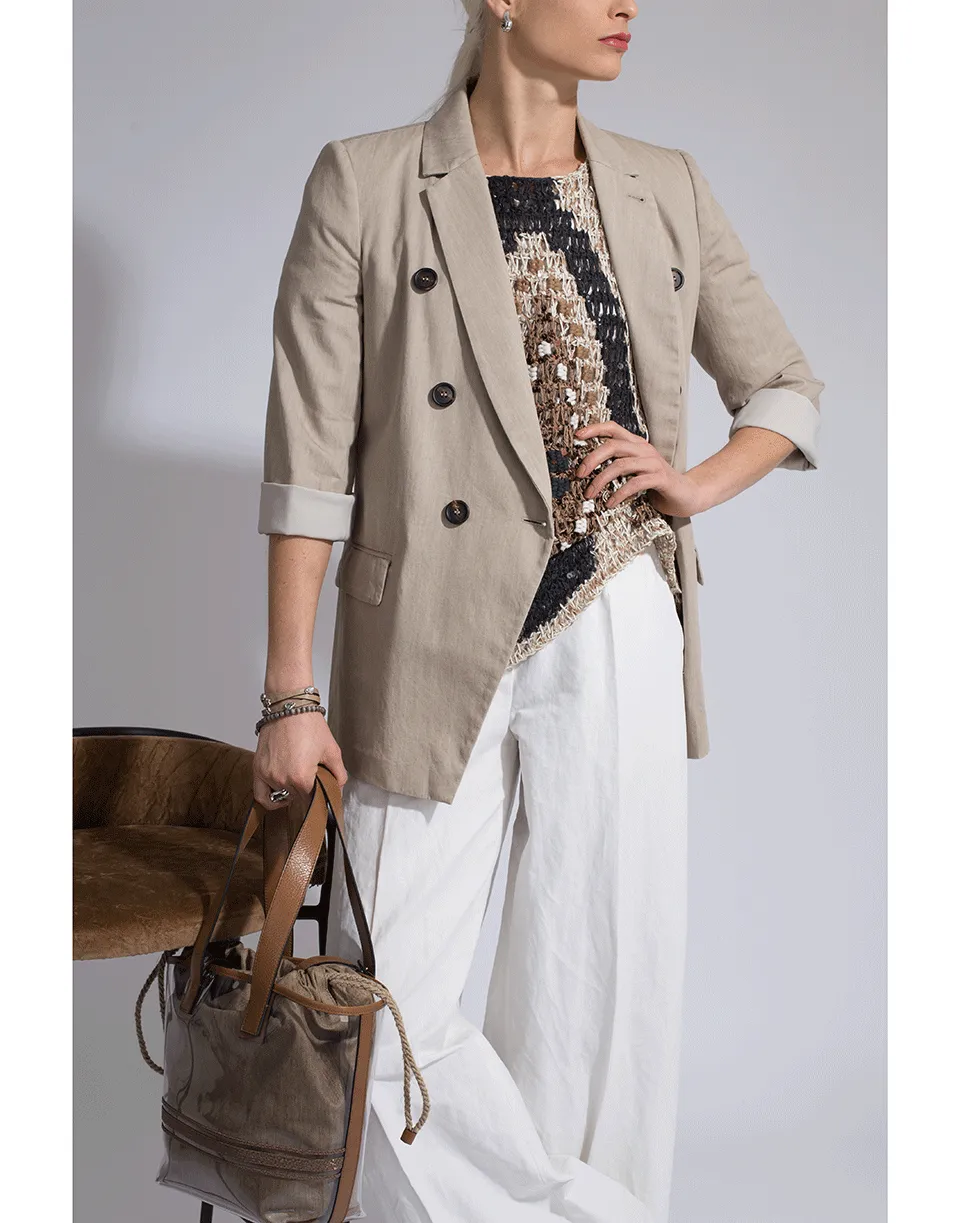Cotton Horn Button Gab Jacket