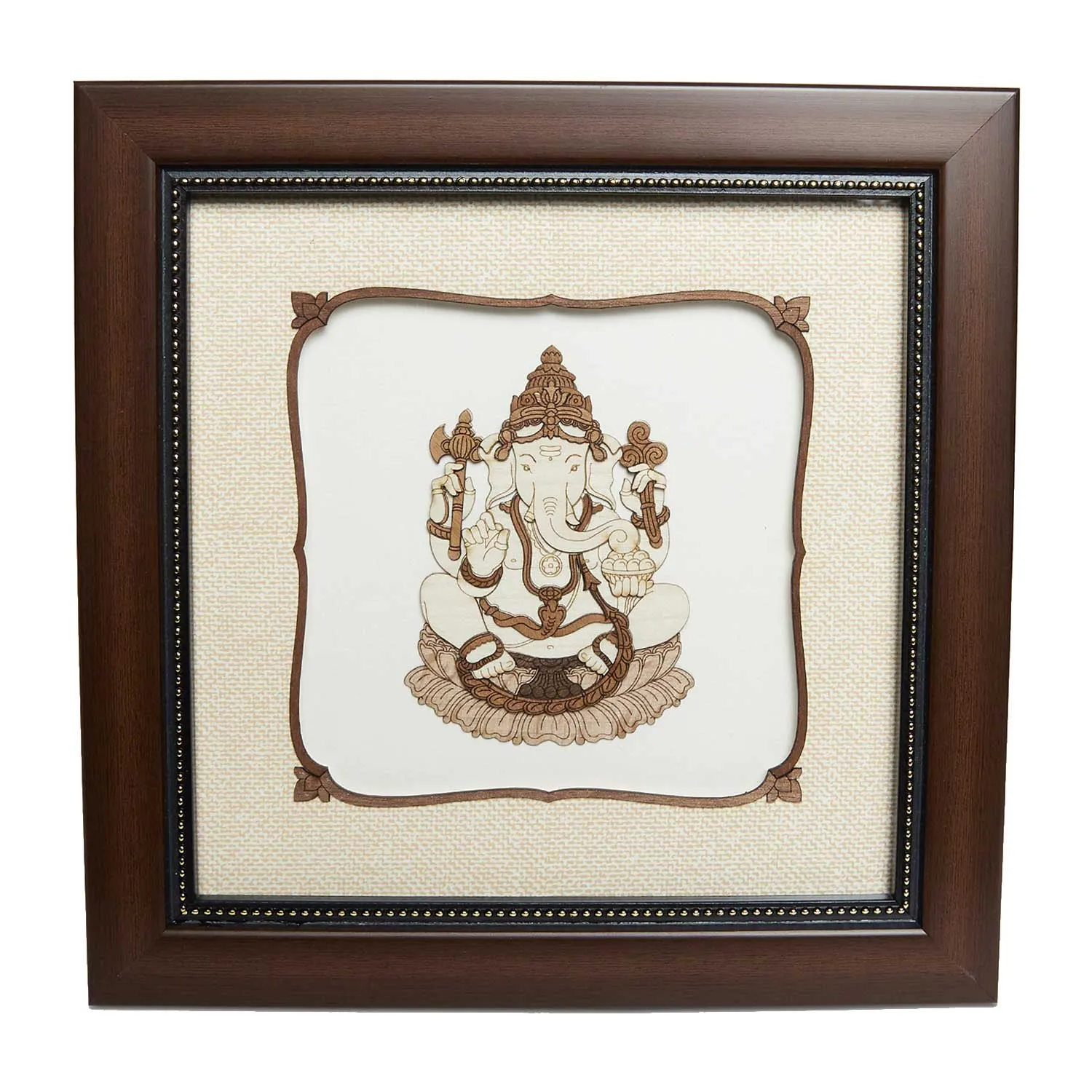 Decorative Ganesha Wood Art Frame 8 in x 8 in