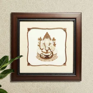 Decorative Ganesha Wood Art Frame 8 in x 8 in