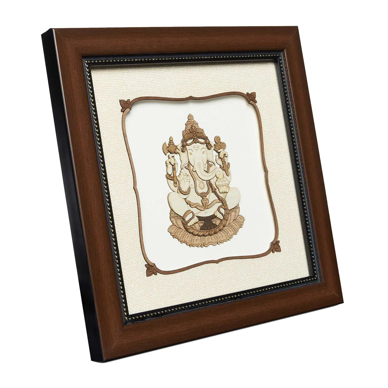 Decorative Ganesha Wood Art Frame 8 in x 8 in
