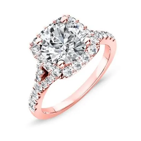 Desert Rose - GIA Natural Round Diamond Bridal Set