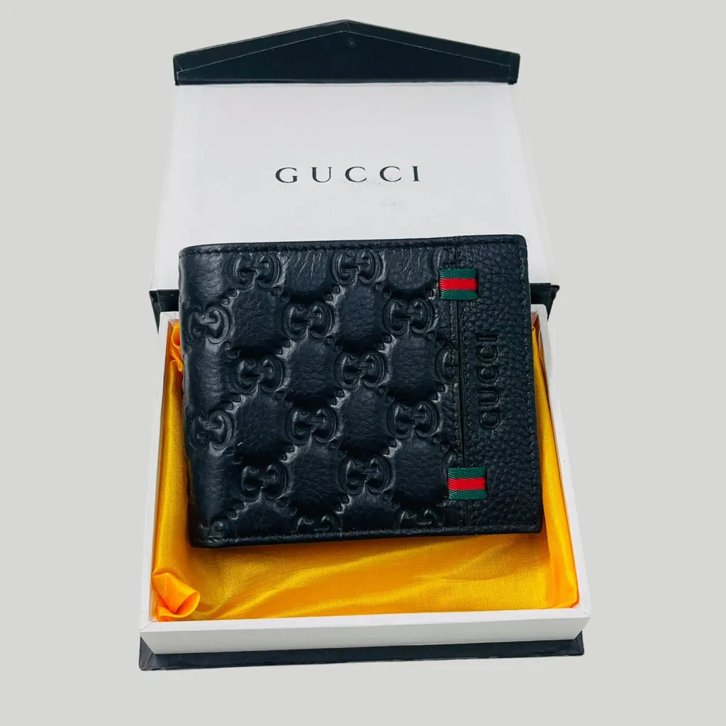 Designer GI Wallet For Men Cow Leather Black