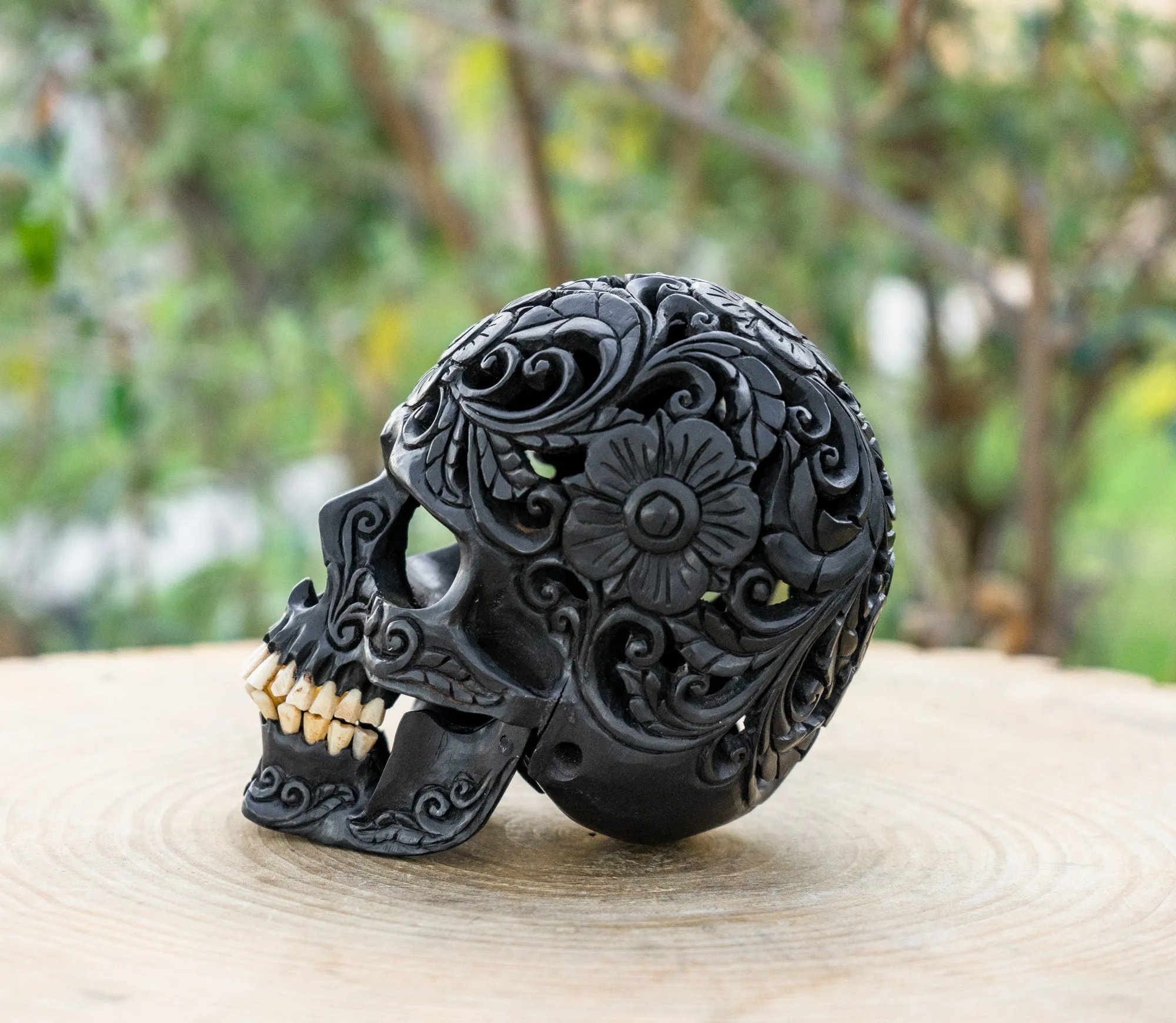 Dia de los Muertos 4.5" Wooden Sugar Skull